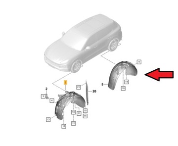 PODBĚH ZADNÍ PRAVÉ PORSCHE CAYENNE 2018-...