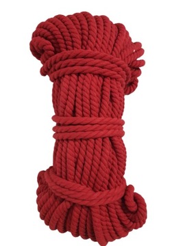 LINA BAWEŁNIANA kręcona 12mm - 50m CZERWONA