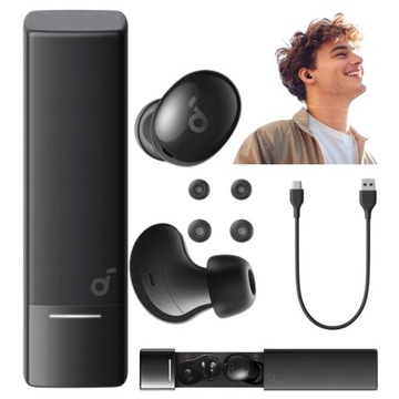 Słuchawki bezprzewodowe dokanałowe Soundcore A30i Czarne ANC Bluetooth