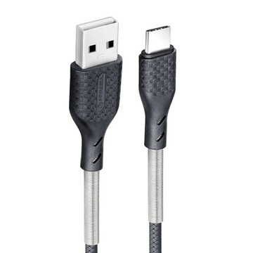 Кабель FORCELL CARBON USB — USB-C 2.0 18 Вт CB-02A 1 м для Android Auto 100 см