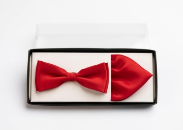 МУЖСКОЙ КРАСНЫЙ ГЛАДКИЙ ГАЛСТУК-БАБОЧКА + ТРУБКА