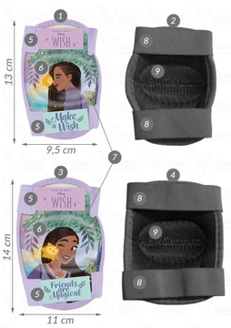 4x ochraniacze kask koszyk rękawiczki dzwonek wiatraczek Wish Życzenie