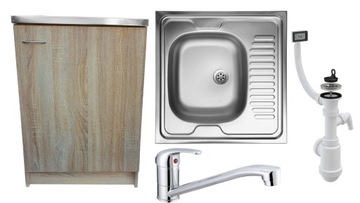 Szafka kuchenna + zlew + bateria 60 sonoma