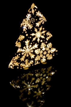 Деревянная елка 3D с подсветкой LED 25