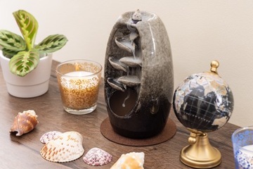 КЕРАМИЧЕСКИЙ АРОМАТИЧЕСКИЙ КАМИН ВОДОПАД БЛАГОВОНИЯ ОБРАТНЫЙ ПОТОК ФИТИЛИ АРОМАТЕРАПИЯ