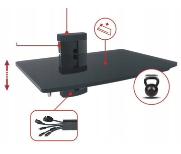 СТЕКЛЯННАЯ НАСТЕННАЯ ПОЛКА ДЛЯ ТВ для декодера, DVD