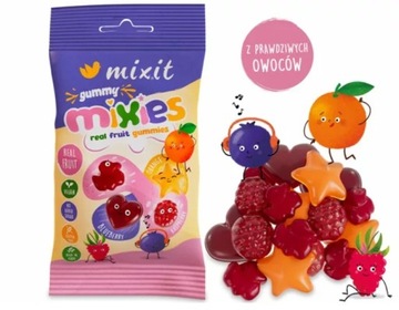 MIXIT OWOCOWE MIXIES ŻELKI NATURALNE CUKIERKI BEZ DODATKU CUKRU 35g
