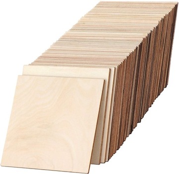 DREWNIANE KWADRATY KWADRAT 10x10cm ZE SKLEJKI 10szt PODSTAWKI OZDOBA EKO