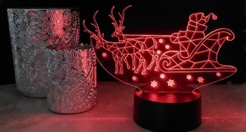 РОЖДЕСТВЕНСКОЕ УКРАШЕНИЕ САНТА 3D LED RGB ЦВЕТА ПУЛЬТ ДУ