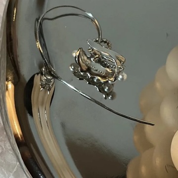 1 шт. серьги-манжеты с перекрестной цепочкой для женщин, длинные кисточки, стразы, пирсинг