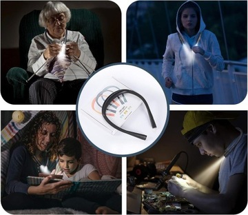 ШЕЙНАЯ СВЕТОДИОДНАЯ ЛАМПА ДЛЯ ЧТЕНИЯ КНИГ USB 3 ЦВЕТА АККУМУЛЯТОР