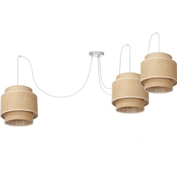 LAMPA WISZĄCA SUFITOWA BOHO JUTA SPIDER POTRÓJNY