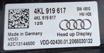 AUDI E-TRON DISPLEJ HEAD-UP 4KL919617
