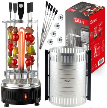 GRILL ELEKTRYCZNY OBROTOWY PIONOWY KEBAB SZASZŁYK OPIEKACZ 900W