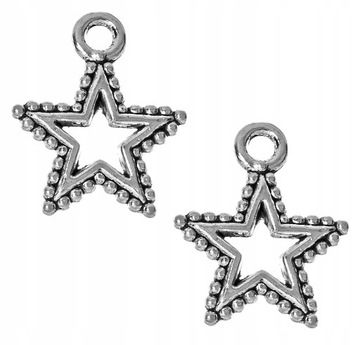 ŚWIĄTECZNE ZAWIESZKI CHARMS GWIAZDKI 7szt 15mm ŚWIĘTA BOŻE NARODZENIE