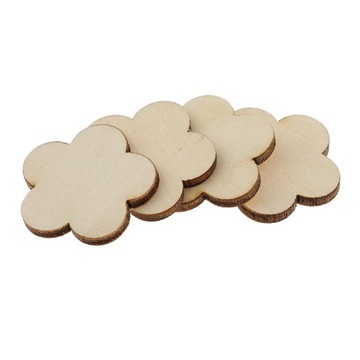 Kształt kwiatu Niedokończone drewniane puste tablice Craft 30mm 30 sztuk