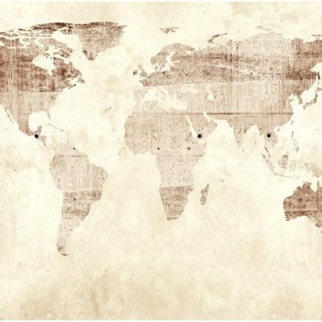 FOTOTAPETA 350x245 +KLEJ, Beżowa Mapa Świata
