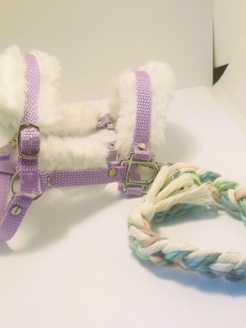 Недоуздок для лошади-любителя А3 для дома с меховыми поводьями ФИОЛЕТОВЫЙ