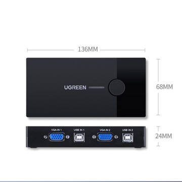 KVM-переключатель 30357 два компьютера одна клавиатура мышь и монитор