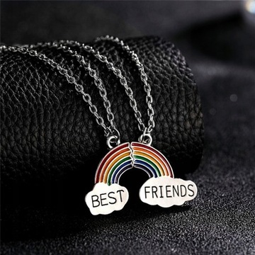 ŁAŃCUSZKI BEST FRIENDS BFF TĘCZA DLA PRZYJACIÓŁEK