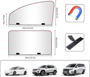 OSŁONA ROLETA 2x PRZECIWSŁONECZNA DO AUTA MAGNETYCZNA UV UNIWERSALNA RZEPY