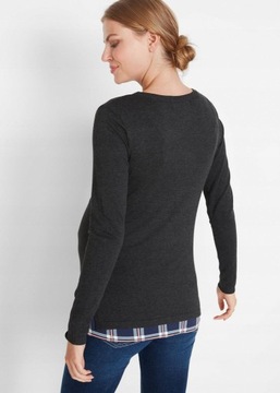 26T Bonprix sweter ciążowy i do karmienia z doszytą bluzką 44/46 2XL/3XL
