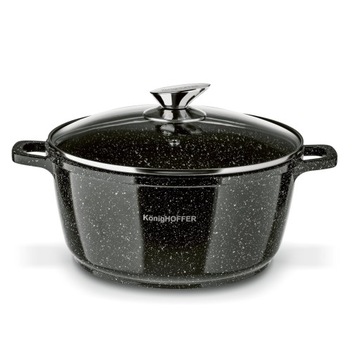 Marmurkowy GARNEK NA INDUKCJĘ duży garnek Z POKRYWKĄ Non-stick 4,4L