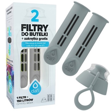 Filtr do butelki Dafi 2 szt + nakrętka szary