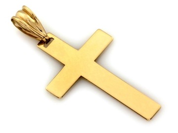 Złoty krzyż krzyżyk 585 złoto GRAWER GRATIS 3 cm