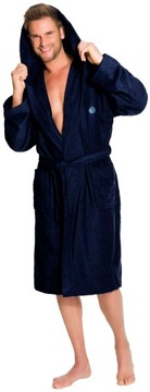 DŁUGI BAMBUSOWY SZLAFROK MĘSKI Z KAPTUREM XXL