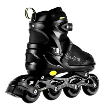 Регулируемые роликовые коньки для мальчиков развлекательные 35-38 черных колес 70ММ ABEC7 82A
