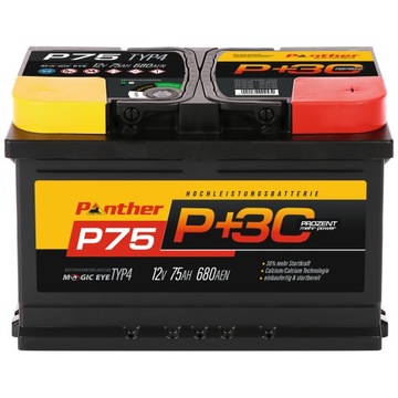 AKUMULATOR PANTHER P+75 12V 75Ah 680A 278*175*190