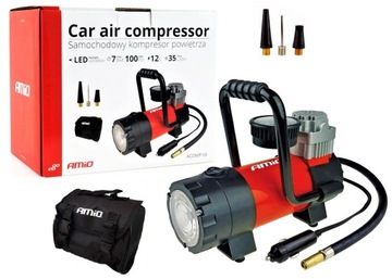 KOMPRESOR POMPKA SAMOCHODOWA DO KÓŁ 12V Z LATARKĄ