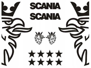 Naklejki SCANIA GRYF 45x95cm napis logo gwiazdki