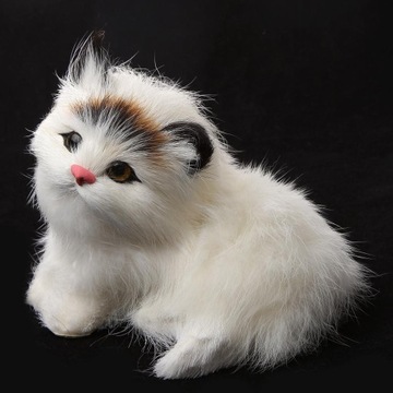 2 szt. Realistyczny kot z prawdziwego futra futrzany dom dla zwierząt