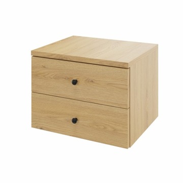Szafka nocna wisząca z dwoma szufladami z uchwytem, szerokość 40 cm