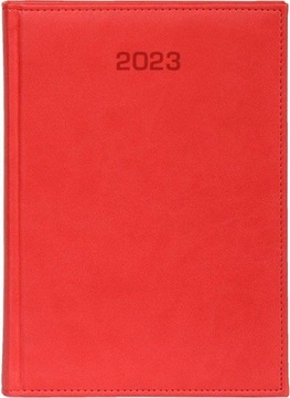 KALENDARZ KSIĄŻKOWY 2023 TERMINARZ A4 czerwon grawe