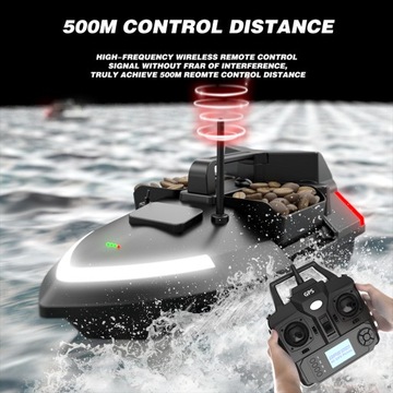 GPS BAIT BOAT V020 500M 2KG 10KM/H с НОЧНИКОМ 12000мАч