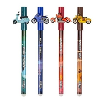 DŁUGOPIS WYMAZYWALNY ZE SKUWKĄ MOTOCYKL (36SZT)