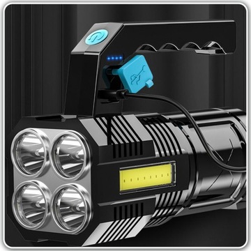 Многофункциональный перезаряжаемый светодиодный фонарь, прожектор, перезаряжаемый от USB.