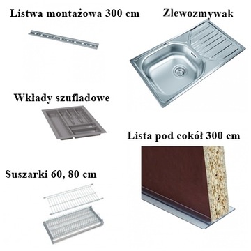 Nowoczesne meble kuchenne Sara white 270 x 190 cm