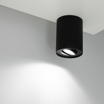 НАВЕРХНОСТНЫЙ СВЕТИЛЬНИК, КОВРИК, ЦИЛИНДР, ПОДВИЖНАЯ ТРУБА, ЧЕРНЫЙ EDO + СВЕТОДИОДНАЯ ЛАМПА GU10