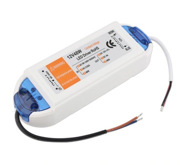 ZASILACZ MONTAŻOWY MEBLOWY TAŚMA LED 12V 4A 48W