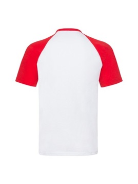 FRUIT of the LOOM T-Shirt Koszulka Kibica BIAŁO CZERWONA BASEBALL roz: 2XL