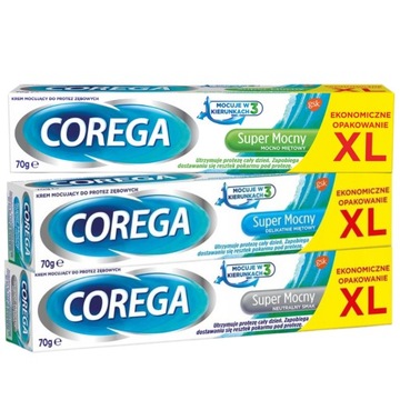 3x Super mocny Krem do Protez Corega 70g