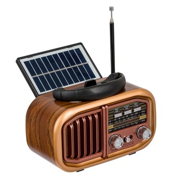 Radio Kuchenne Retro Solarne Powerbank 1200mAh USB microSD Bluetooth 5 R20