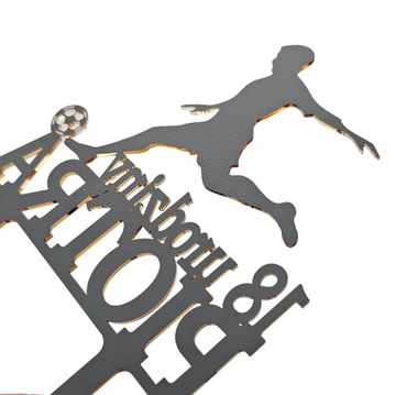 Топпер для торта с ФУТБОЛИСТОМ по имени ИМЯ НОМЕР ФУТБОЛИСТИКА футбол