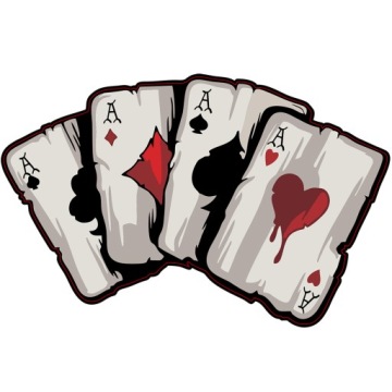 NAKLEJKA na samochód Auto | KARTY DO GRY SYMBOLE POKER KARETA AS 10x15,5cm