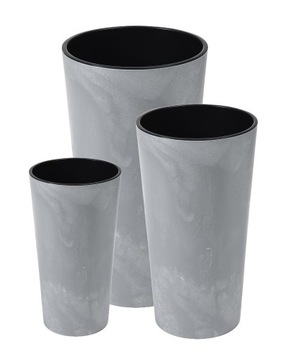 ZESTAW 3 WYSOKICH DONIC LILIA śr. 19cm/25cm/30cm SZARY BETON imitacja
