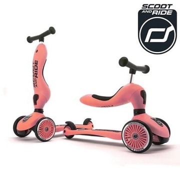SCOOTANDRIDE Peach СКУТЕР и НАБОР 2 в 1 + ШЛЕМ со светодиодной подсветкой XXS для S 1+